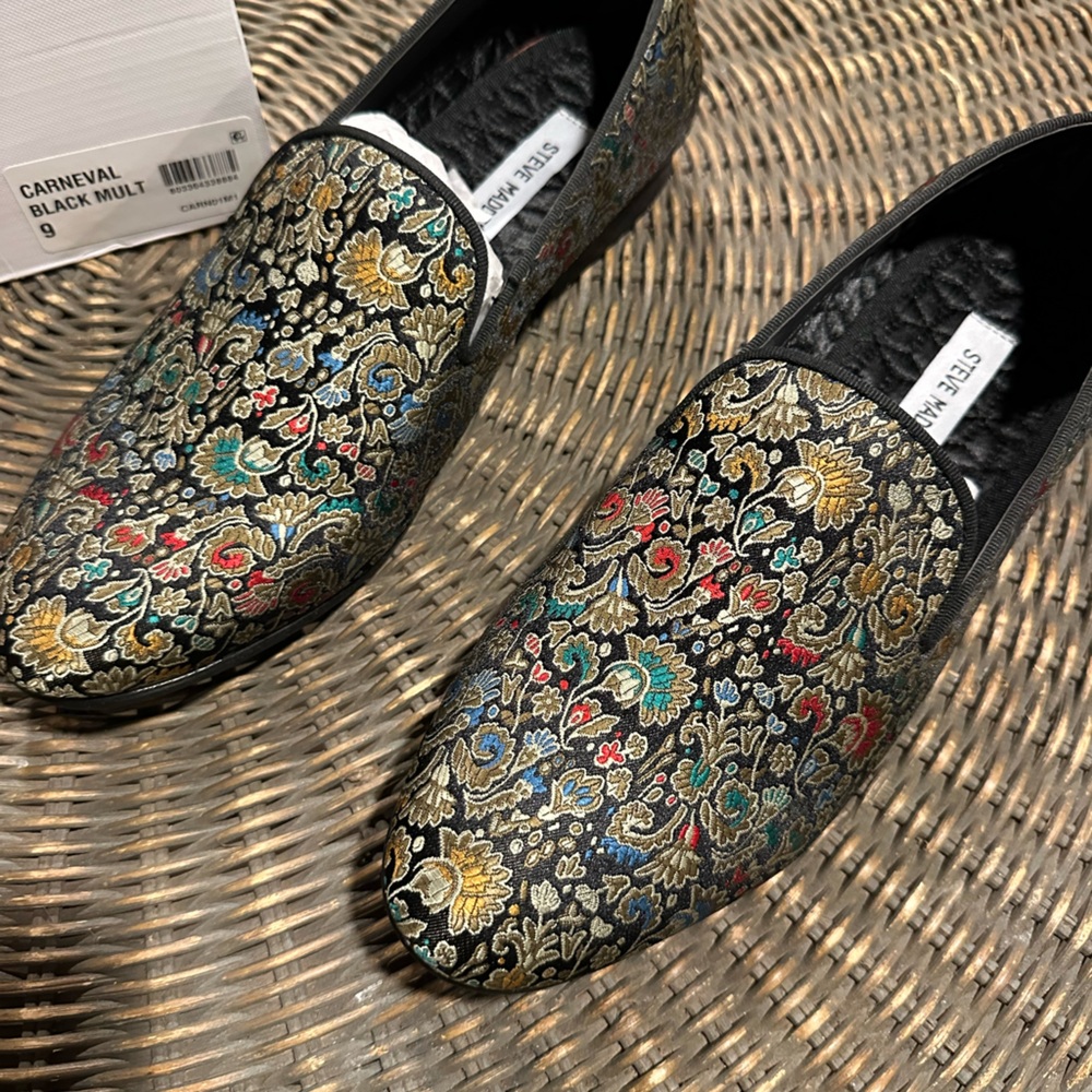 Steve Madden Carneval Men’s Slip On Loafer Black / Multi-Color men’s Size 9
